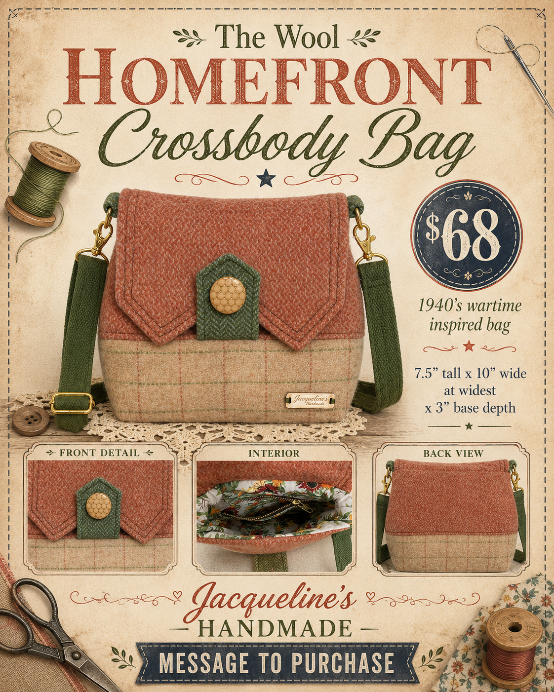 The Wool Homefront Crossbody