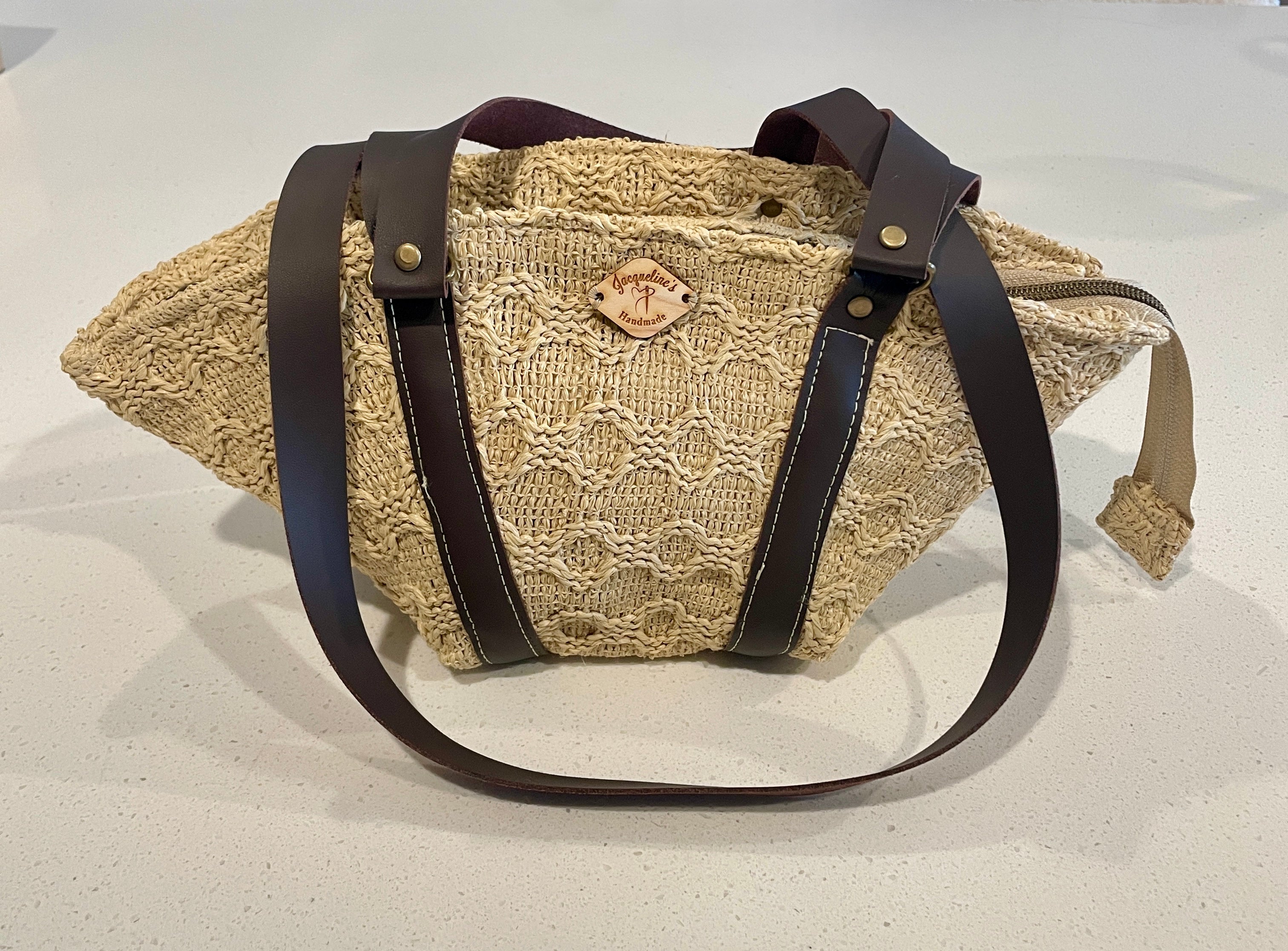 Small Raffia Basket Bag - Natural