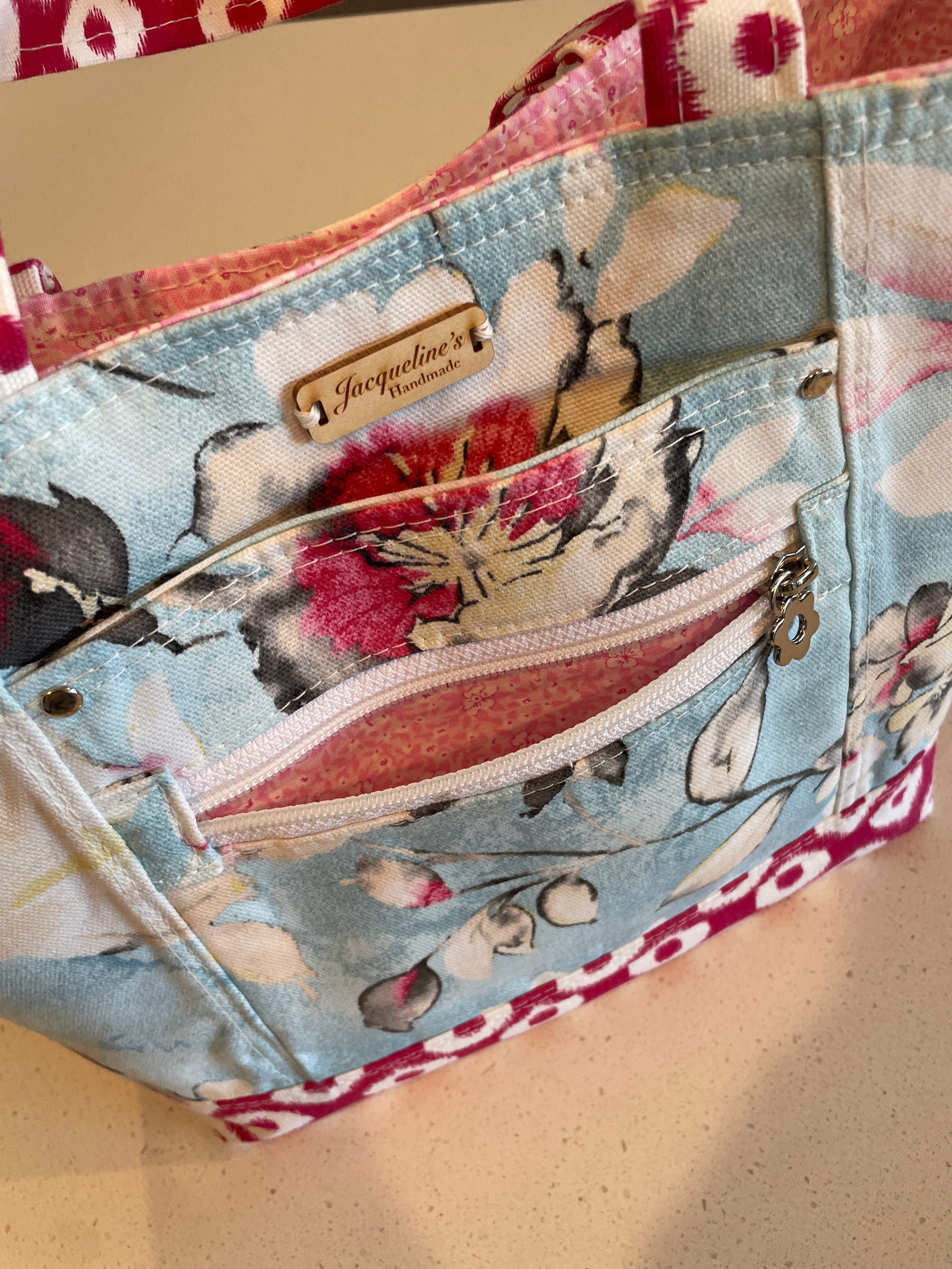 Medium Fun Little Tote - Blue/Pink