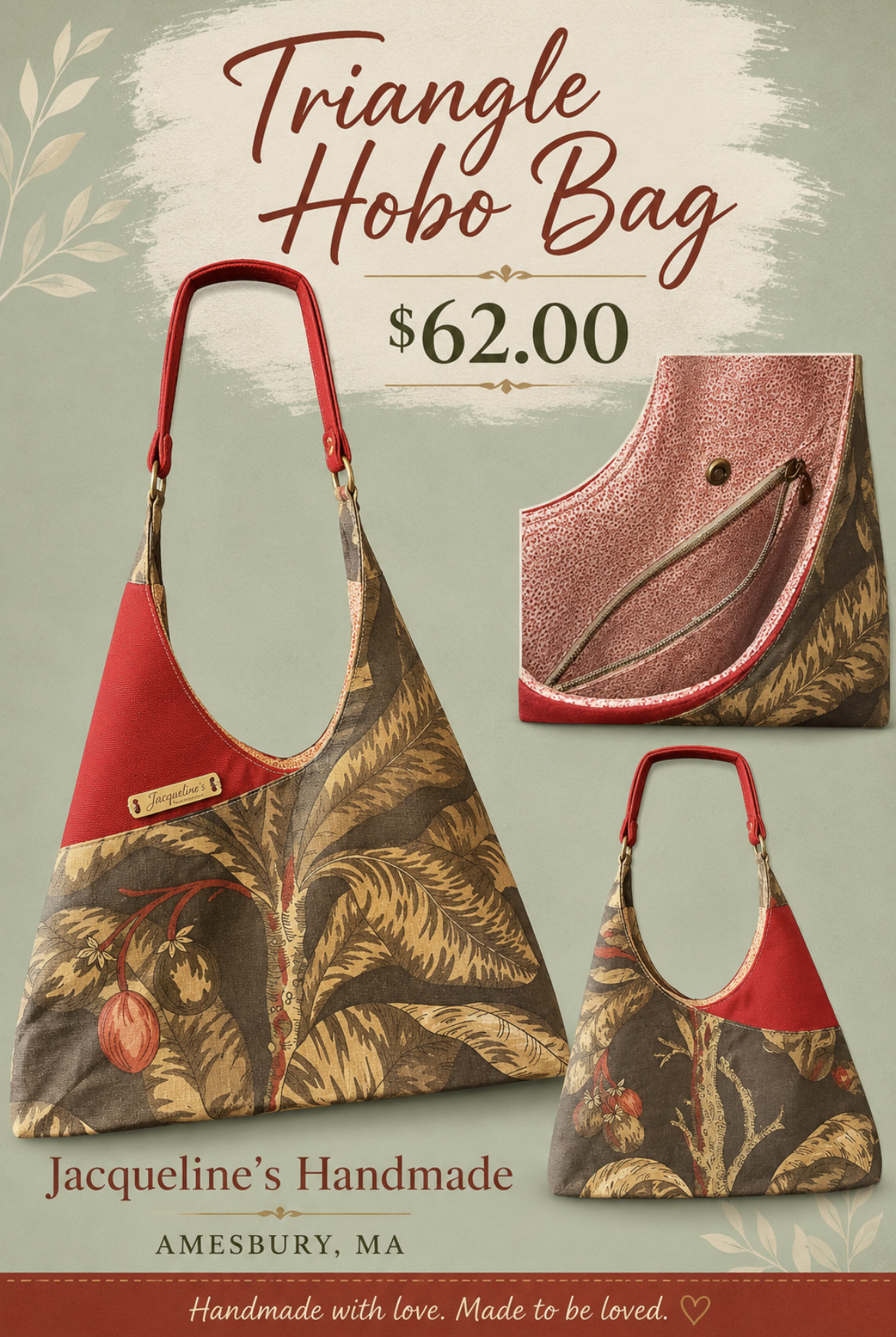 Large Triangle Hobo Bag