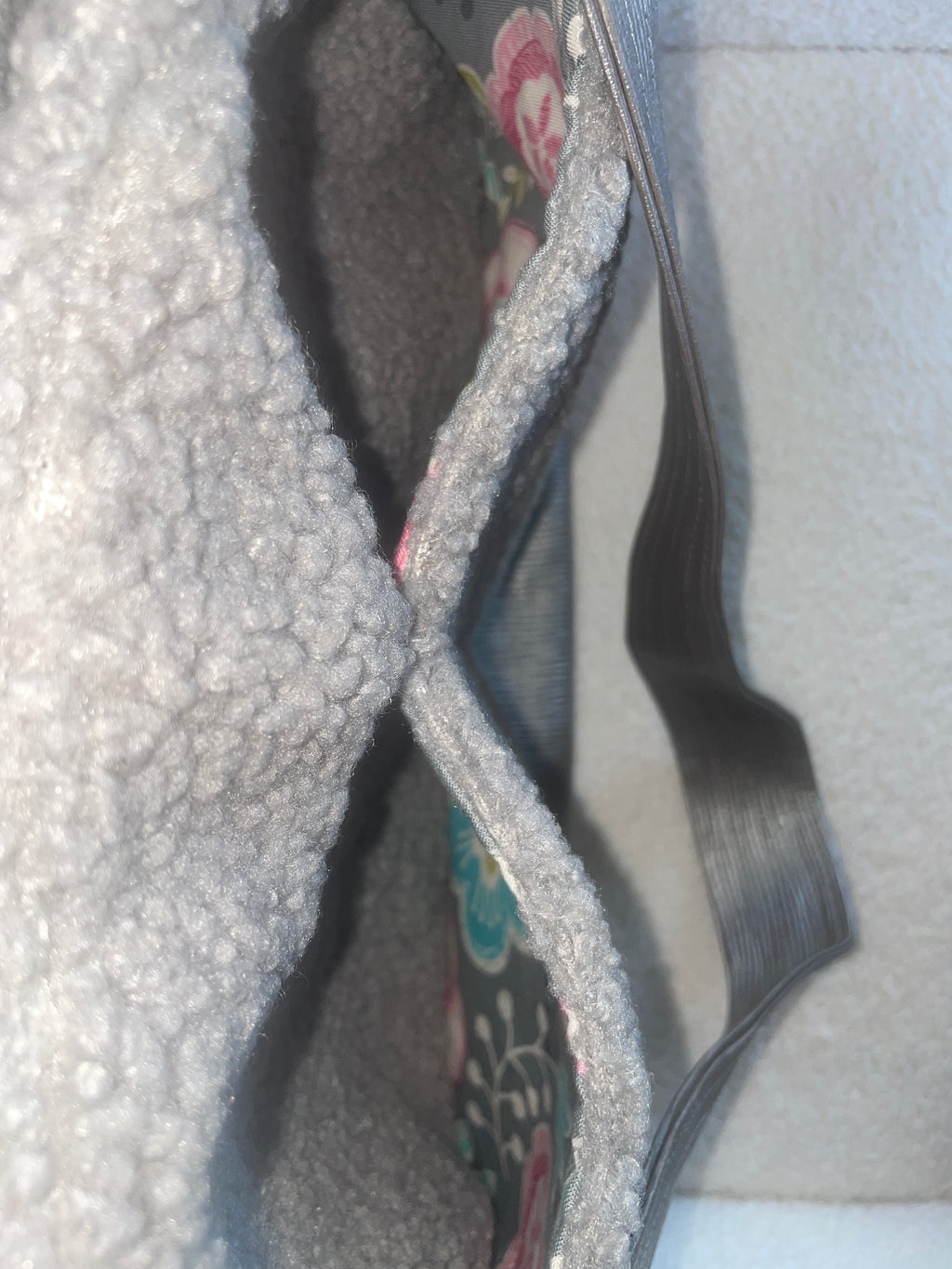 Grey Sherpa Hobo Bag