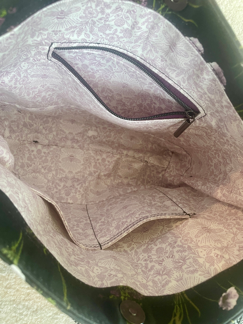 Black & Purple Hobo Bag