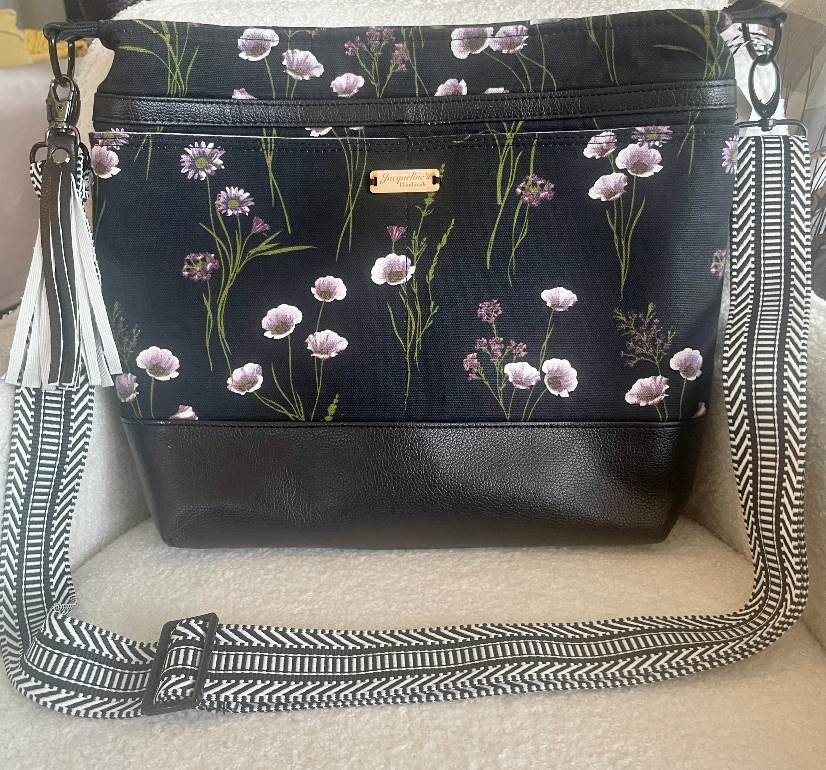 Black & Purple Hobo Bag
